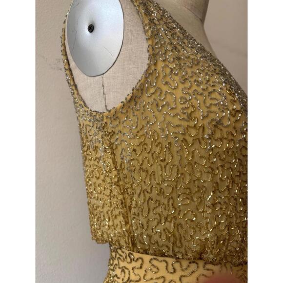 Vintage 1950s Ceil Chapman Gold Beaded Cocktail Dress - Picture 7 of 9